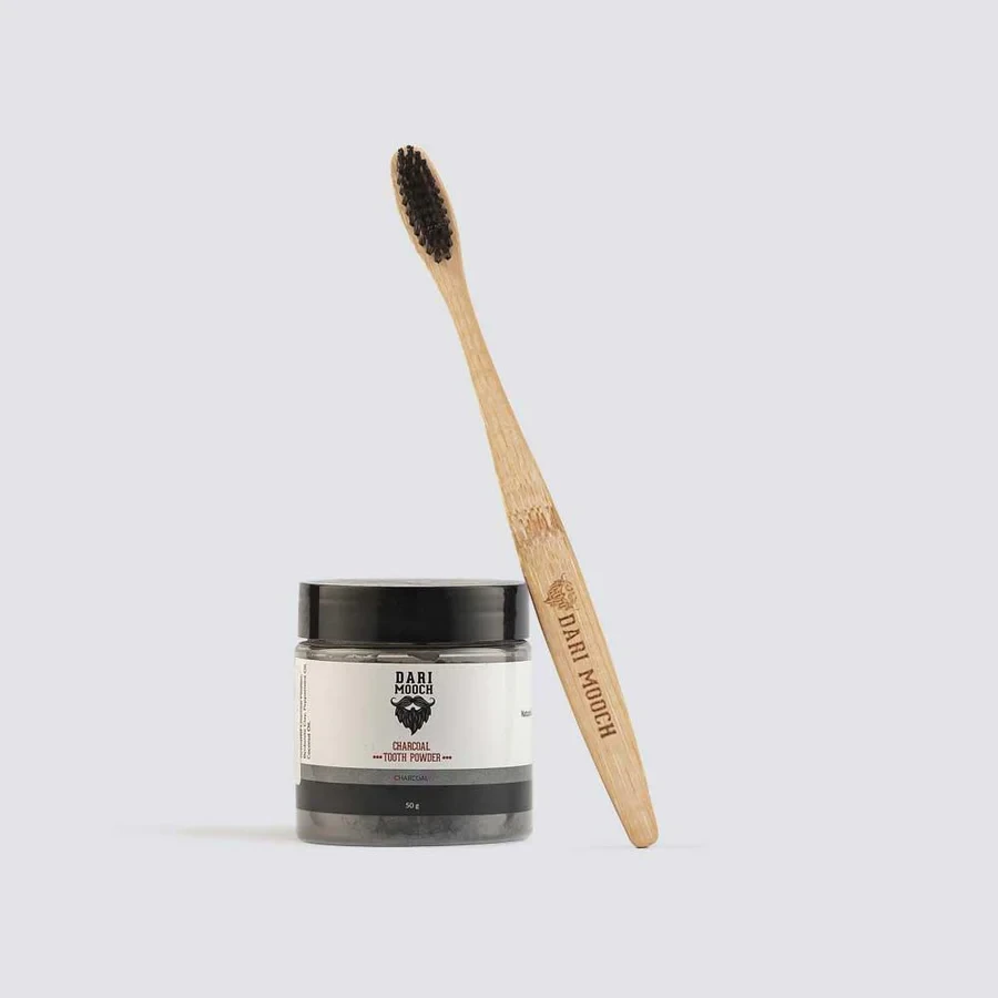 Dari Mooch Charcoal Powder + Bamboo Toothbrush