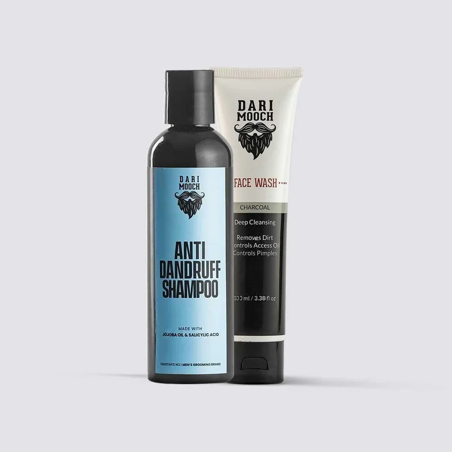 Dari Mooch Charcoal Face Wash + Anti-Dandruff Shampoo