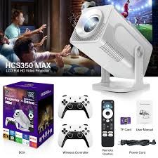 Hcs350 Max Latest Allwinner H713 4k Android 11 High Lumen 1gb+8gb Wireless Smart Projector With Wireless Gamepad