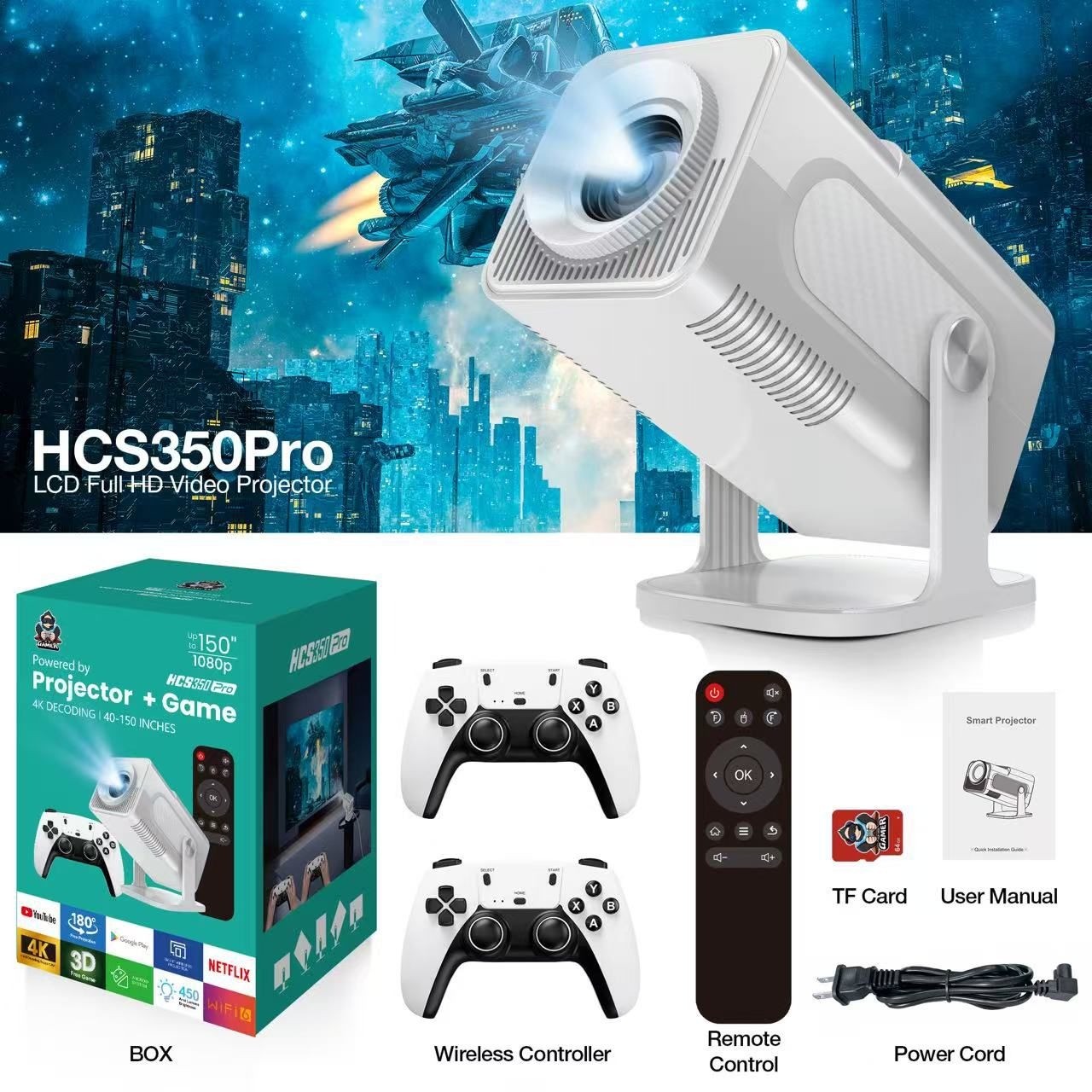 HCS 350 Pro Projector + Games