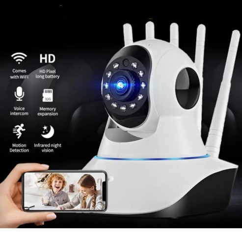 5 Antenna Ca-q5-5 Night Vision Camera 2mp 1080p Full Hd With V380 Pro App